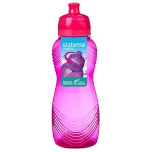 Bouteille à boire avec motif ondulé - Rose (600 ml)