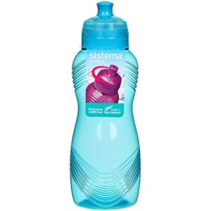 Bouteille à boire avec motif de vagues - Bleu clair (600 ml)